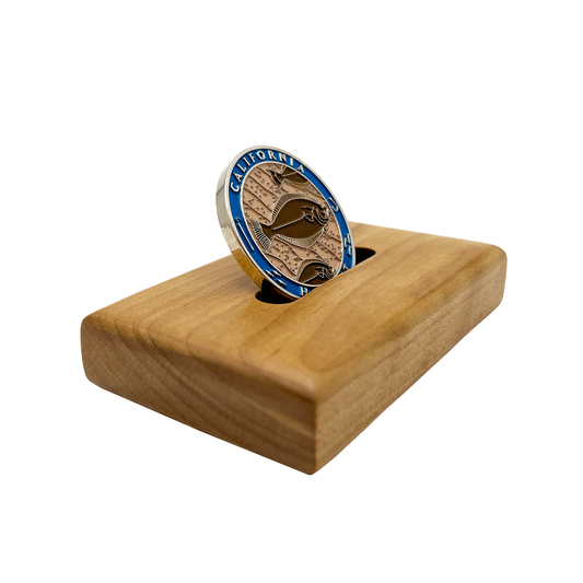 1 Coin Table Top Stand (Light Stain)